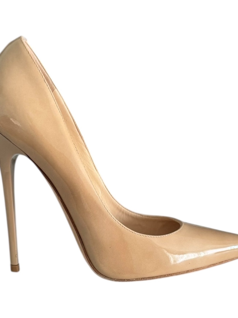 Jimmy Choo Nude Patent Pointed-Toe Stiletto Pump